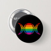 Rainbow Triple Goddess Symbol Ronde Button 5,7 Cm (Voorkant /achterkant)