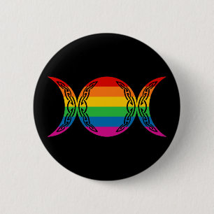 Rainbow Triple Goddess Symbol Ronde Button 5,7 Cm