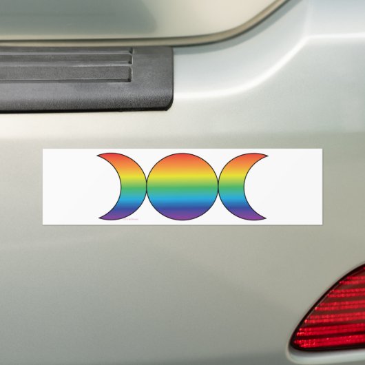 Rainbow Triple Moon Bumpersticker (Op auto)