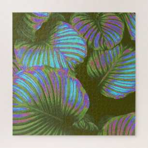 Rainbow Tropical Leaves Jigsaw Puzzle