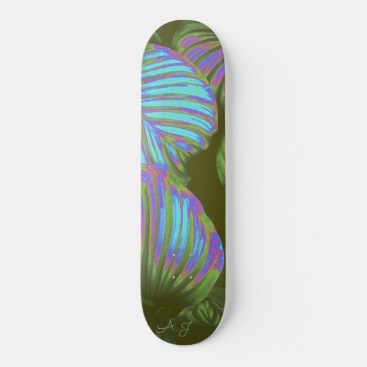 Rainbow Tropical Leaves Skateboard (Voorkant)