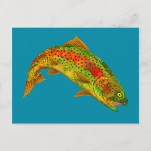 Rainbow Trout 5 van Aspen Leaf Briefkaart