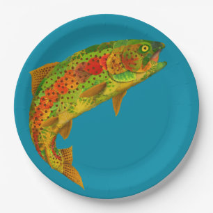 Rainbow Trout 5 van Aspen Leaf Papieren Bordje