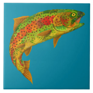Rainbow Trout 5 van Aspen Leaf Tegeltje