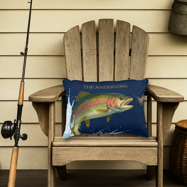 Rainbow Trout Art – Aangepaste Lake House Decor Accent Kussen (Creator heeft geüpload)