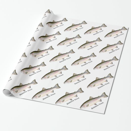 Rainbow Trout Fishing Pattern Cadeaupapier (Uitgerold)