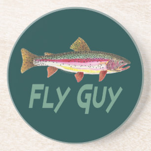 Rainbow Trout Fly FIshing Zandsteen Onderzetter