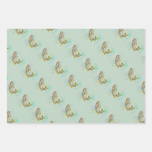 Rainbow Trout Mint Wrapping Paper Sheets (Voorkant 3)