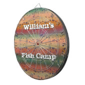 Rainbow Trout Pattern met naam Fisherman's Dartbord (Voorkant Rechts)