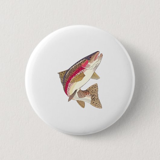 RAINBOW TROUT RONDE BUTTON 5,7 CM (Voorkant)