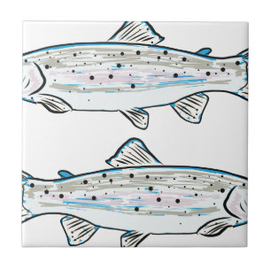Rainbow Trout Sketch Tegeltje
