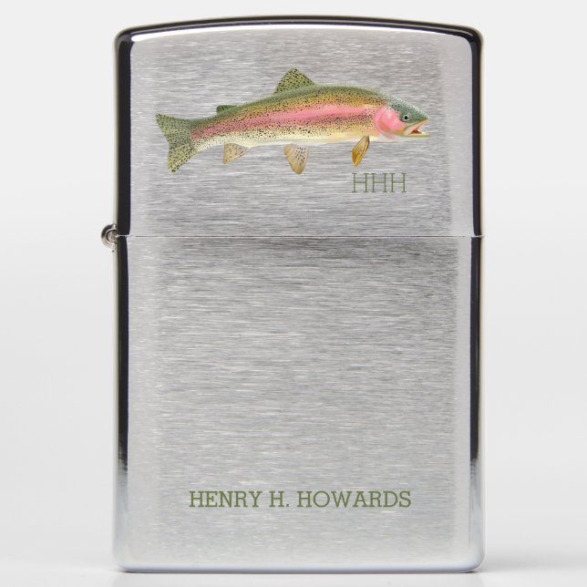 Rainbow Trout Vist monogram en naam (Voorkant)