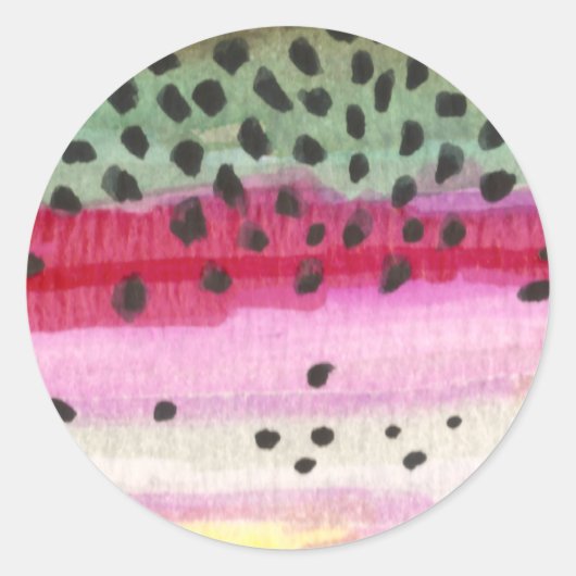 Rainbow Trout Vist Ronde Sticker (Voorkant)