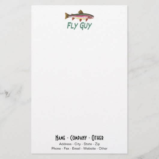 Rainbow Trout Vist vissers Angler Fly Guy Briefpapier (Voorkant)