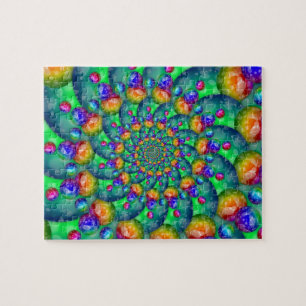 Rainbow Turquoise Bokeh Fractal Legpuzzel