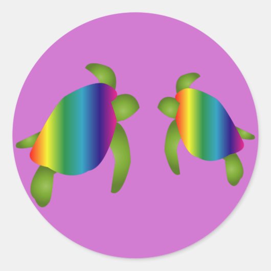 Rainbow Turtles Sticker (Voorkant)