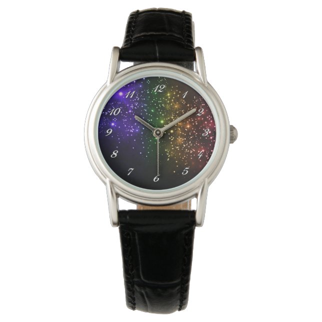 Rainbow Twilight polshorloge Horloge (Voorkant)
