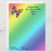 Rainbow Twirl Butterfly Briefhoofd Ontwerp (Voorkant / Achterkant)