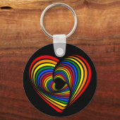 Rainbow Twist Heart Sleutelhanger (Voorkant)