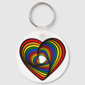 Rainbow Twist Heart Sleutelhanger (Achterkant)