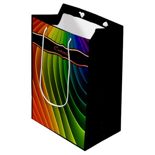 Rainbow Twist Medium Gift Bag Cadeauzakje (Voorkant Gekanteld)