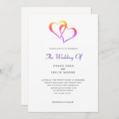 Rainbow Two Heart Faire-part de mariage (Devant / Derrière)