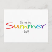 Rainbow Typography Summer Bash Party Sale Briefkaa Uitnodiging Briefkaart (Voorkant)