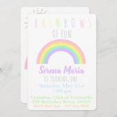 Rainbow-uitnodiging voor pasteelregenboog kaart (Voorkant / Achterkant)