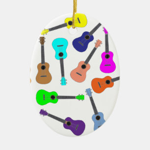 Rainbow Ukulele Keramisch Ornament