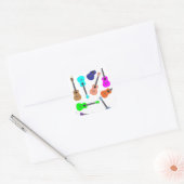 Rainbow Ukulele Vierkante Sticker (Envelop)