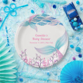 Rainbow Under Zee Mermaid Tail Baby shower Papieren Bordje (Feest)