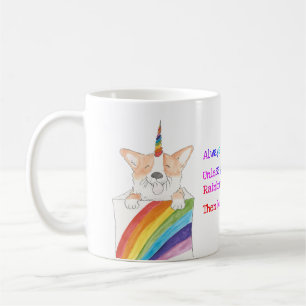 Rainbow unicorgi-mok koffiemok