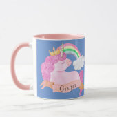 🌈 Rainbow Unicorn - Aangepaste naam Mok (Links)