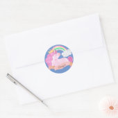 🌈 Rainbow Unicorn - Aangepaste naam Ronde Sticker (Envelop)