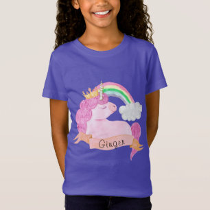 🌈 Rainbow Unicorn - Aangepaste naam T-shirt