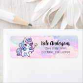 Rainbow Unicorn-adreslabels Etiket (Insitu)