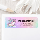 Rainbow Unicorn-adreslabels Etiket (Insitu)