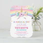 Rainbow Unicorn Anniversaire Invitation 1er Annive (Debout devant)