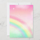 Rainbow Unicorn Anniversaire Invitation 1ère (Dos)