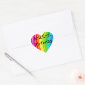 Rainbow Unicorn Anniversaire Party Coeur Sticker (Enveloppe)