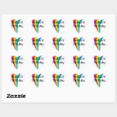 Rainbow Unicorn Anniversaire Party Coeur Sticker (Feuille)