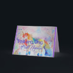 Rainbow Unicorn aquarelle art mignon carte d'anniv<br><div class="desc">Rainbow Cute Unicorn Watercolor art mignon carte d'anniversaire. Pour tous ces jeunes à coeur une belle carte de licorne,  en utilisant l'une de mes aquarelles originales. Ajoutez un peu de magie à votre vie !</div>