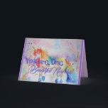 Rainbow Unicorn aquarelle art mignon carte d'anniv<br><div class="desc">Rainbow Beautiful Unicorn Watercolor art mignon carte d'anniversaire. Pour tous ces jeunes à coeur une belle carte de licorne,  en utilisant l'une de mes aquarelles originales. Ajoutez un peu de magie à votre vie !</div>