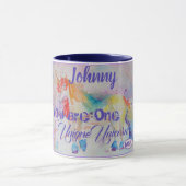 Rainbow Unicorn Aquarelle Enfants Nom Mug (Centre)