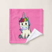 Rainbow Unicorn Badkamer Handdoek Set (Wasdoekje)