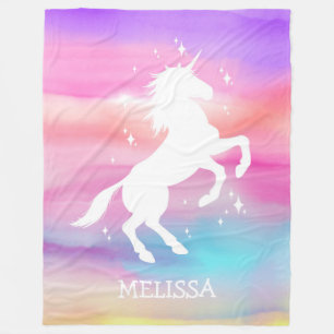 Rainbow unicorn bébé couverture personnalisée cade