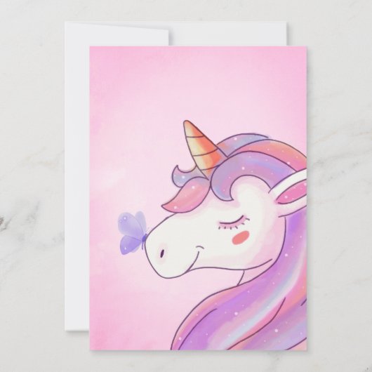 Rainbow Unicorn bébé fille douche Merci (Dos)