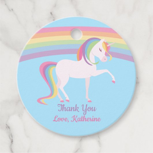 Rainbow Unicorn Bedankjes Labels (Voorkant)