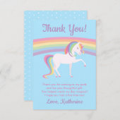 Rainbow Unicorn Bedankkaart (Voorkant / Achterkant)