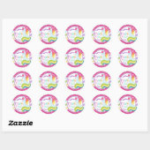 Rainbow Unicorn Birthday Bedankt Stickers Labels (Vel)